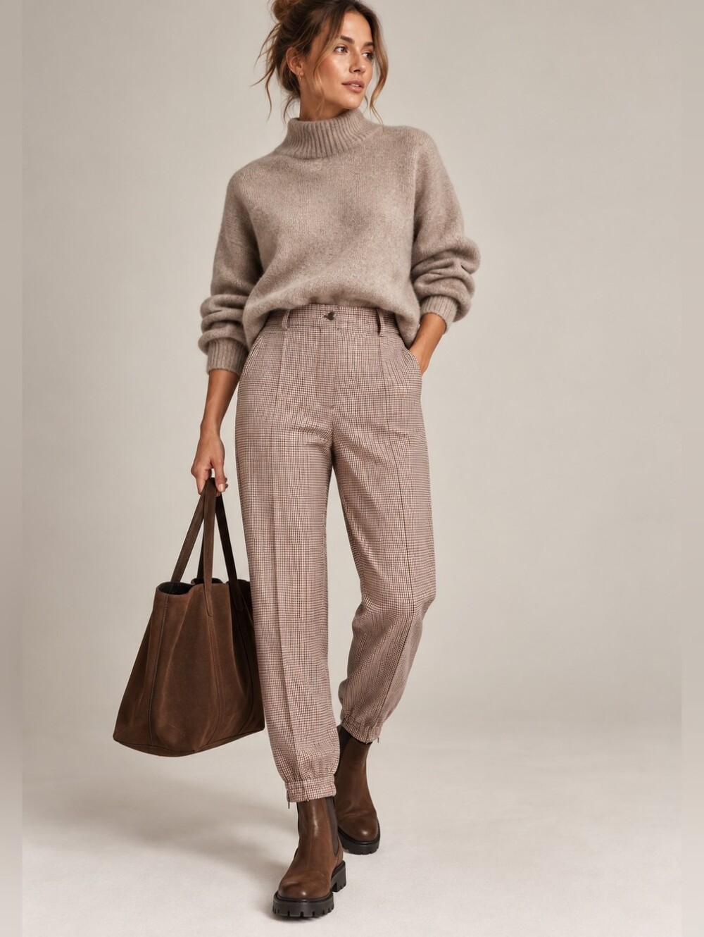 DEREK LAM 10 CROSBY Phoenix Joggers Jogger Pants In Pepita Houndstooth Check 4